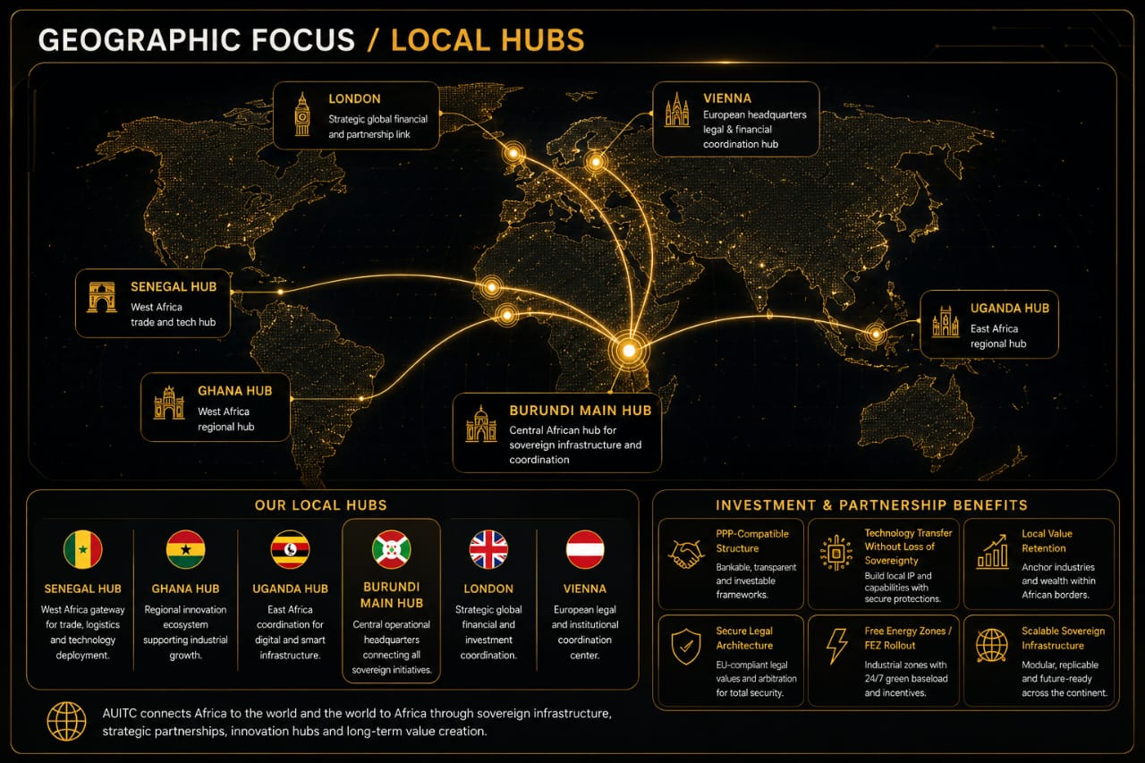 AUITC geographic hub map